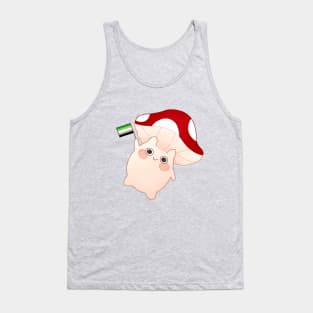 dancing and waving mushroom with aromantic pride flag Tank Top